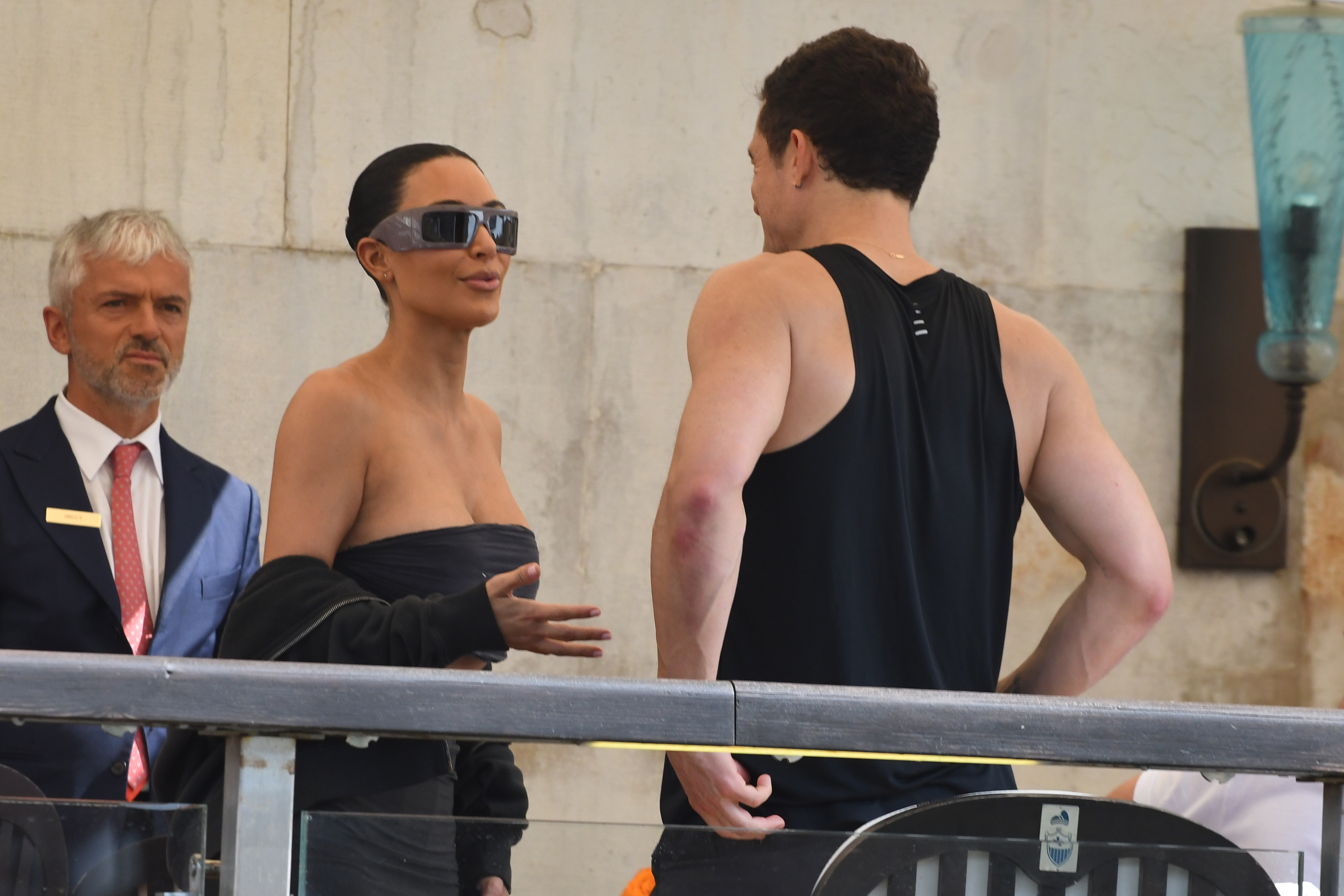 Kim Kardashian y Orlando Bloom se reúnen antes de la boda de Jeff Bezos y Lauren Sanchez el 26 de junio de 2025 en Venecia, Italia | Fuente: Getty Images
