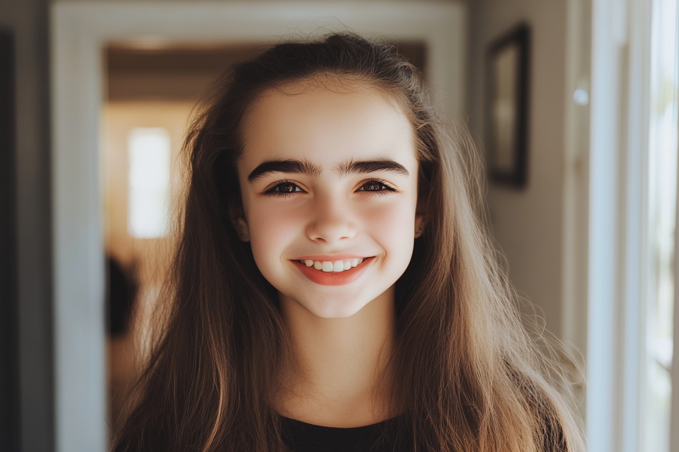 Una adolescente sonriendo a alguien | Fuente: Midjourney