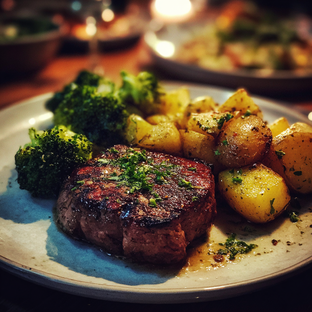 Un plato de comida sobre una mesa | Fuente: Midjourney