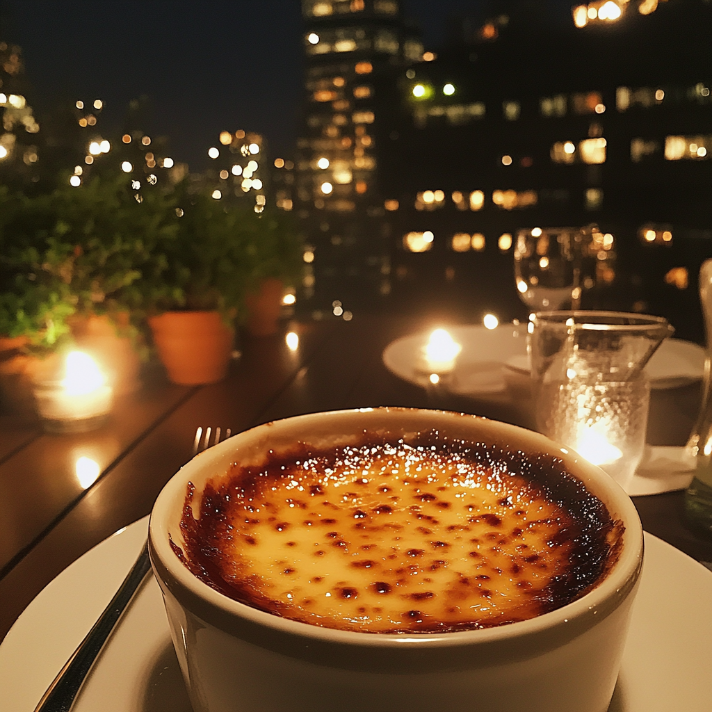Postre en una mesa | Fuente: Midjourney