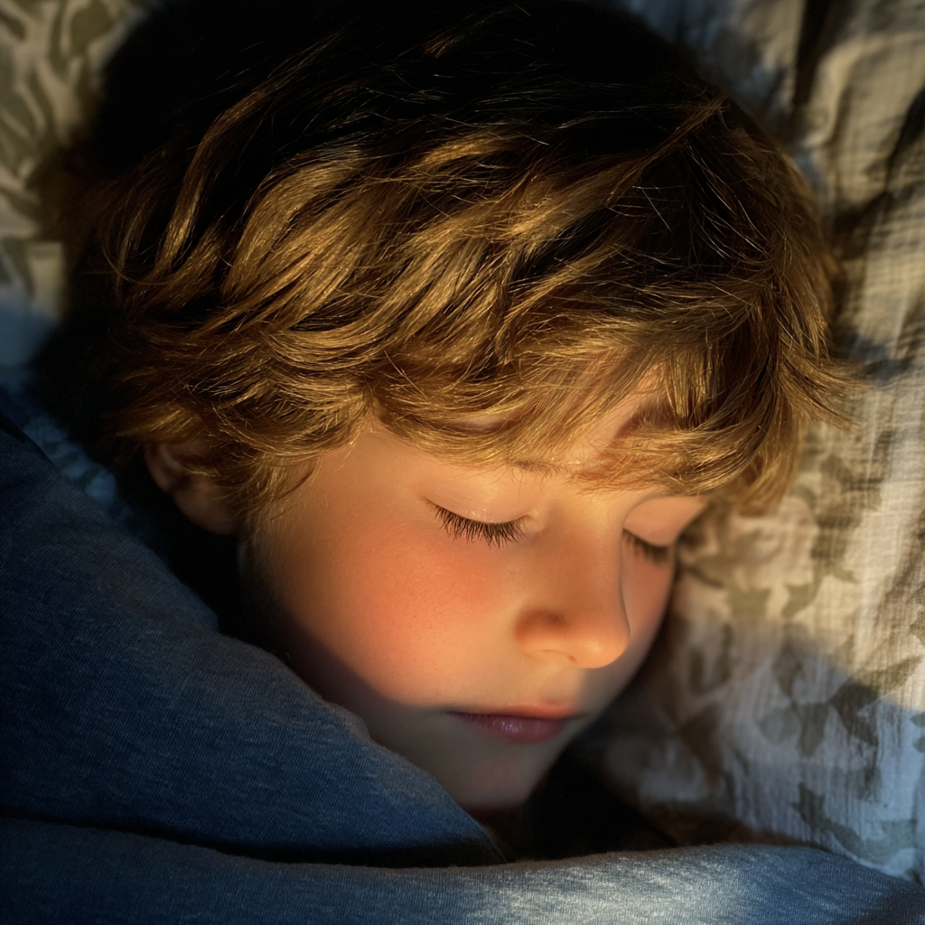 Un niño durmiendo | Fuente: Midjourney
