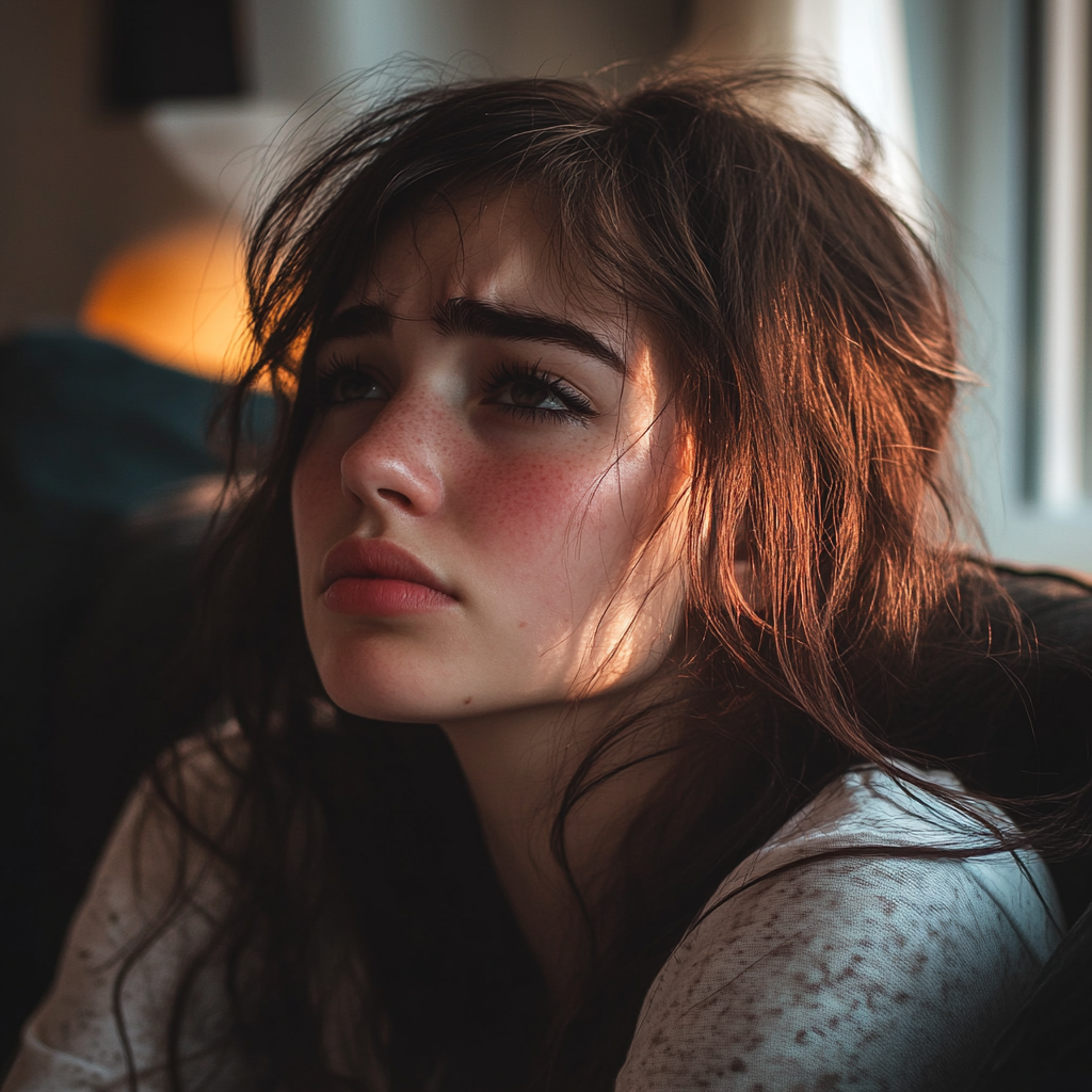 Una mujer triste | Fuente: Midjourney