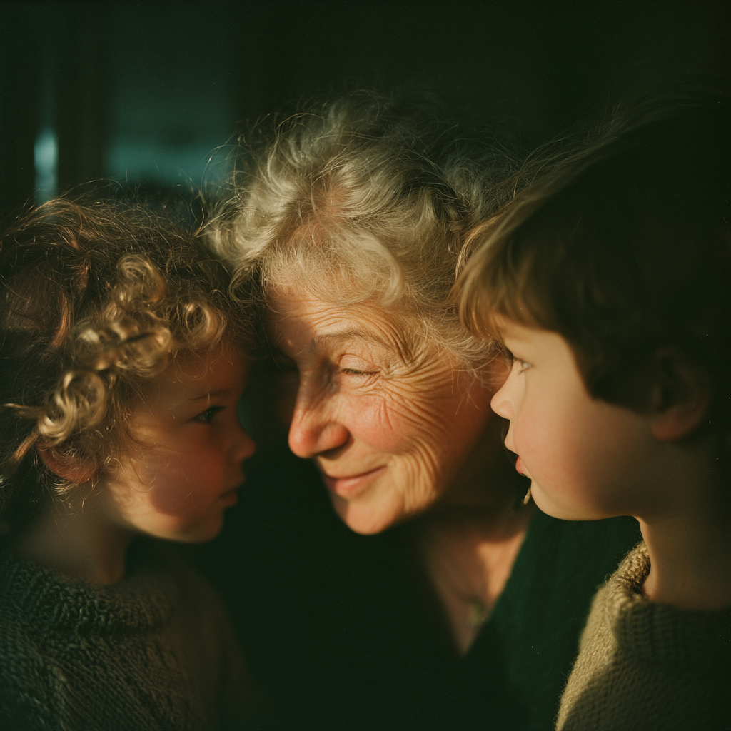 Una mujer abrazando a sus hijos | Fuente: Midjourney