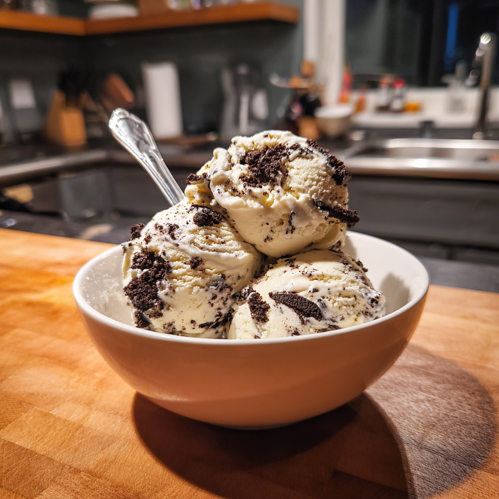 Un bol de helado en un mostrador | Fuente: Midjourney