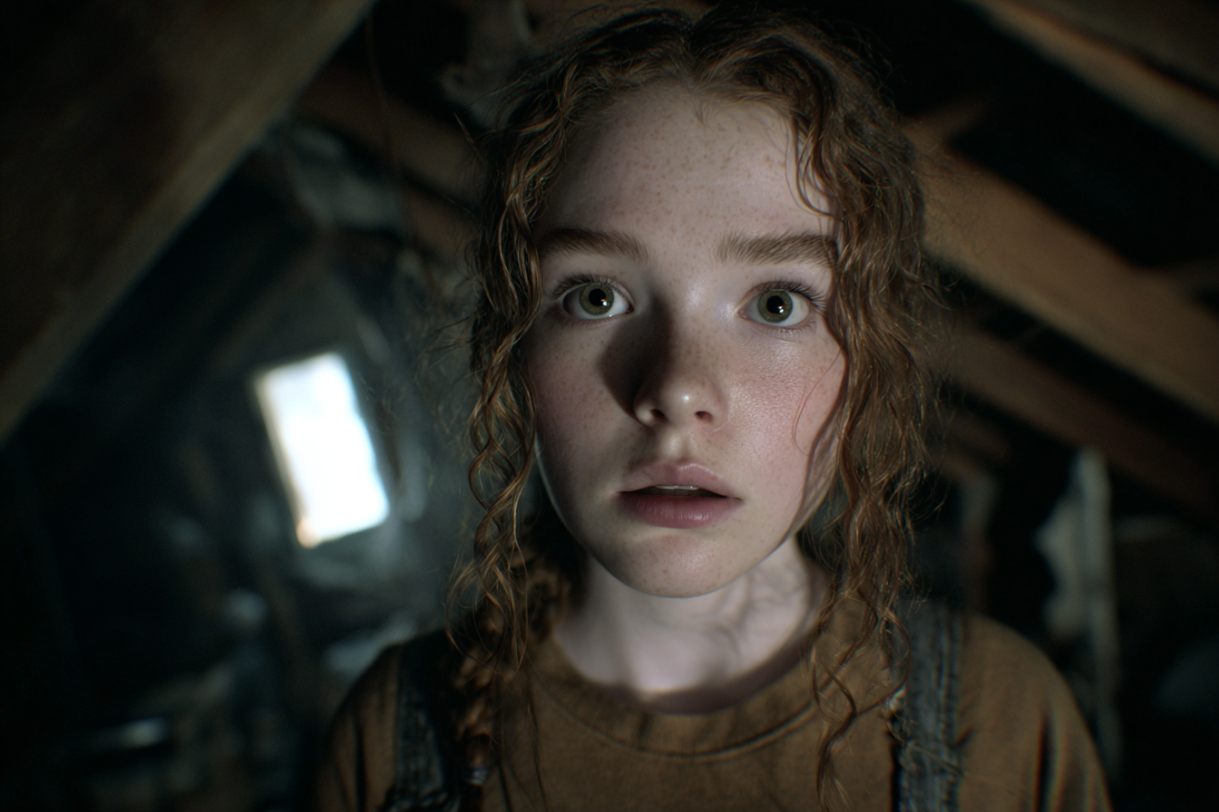 Una chica mirando al frente | Fuente: Midjourney