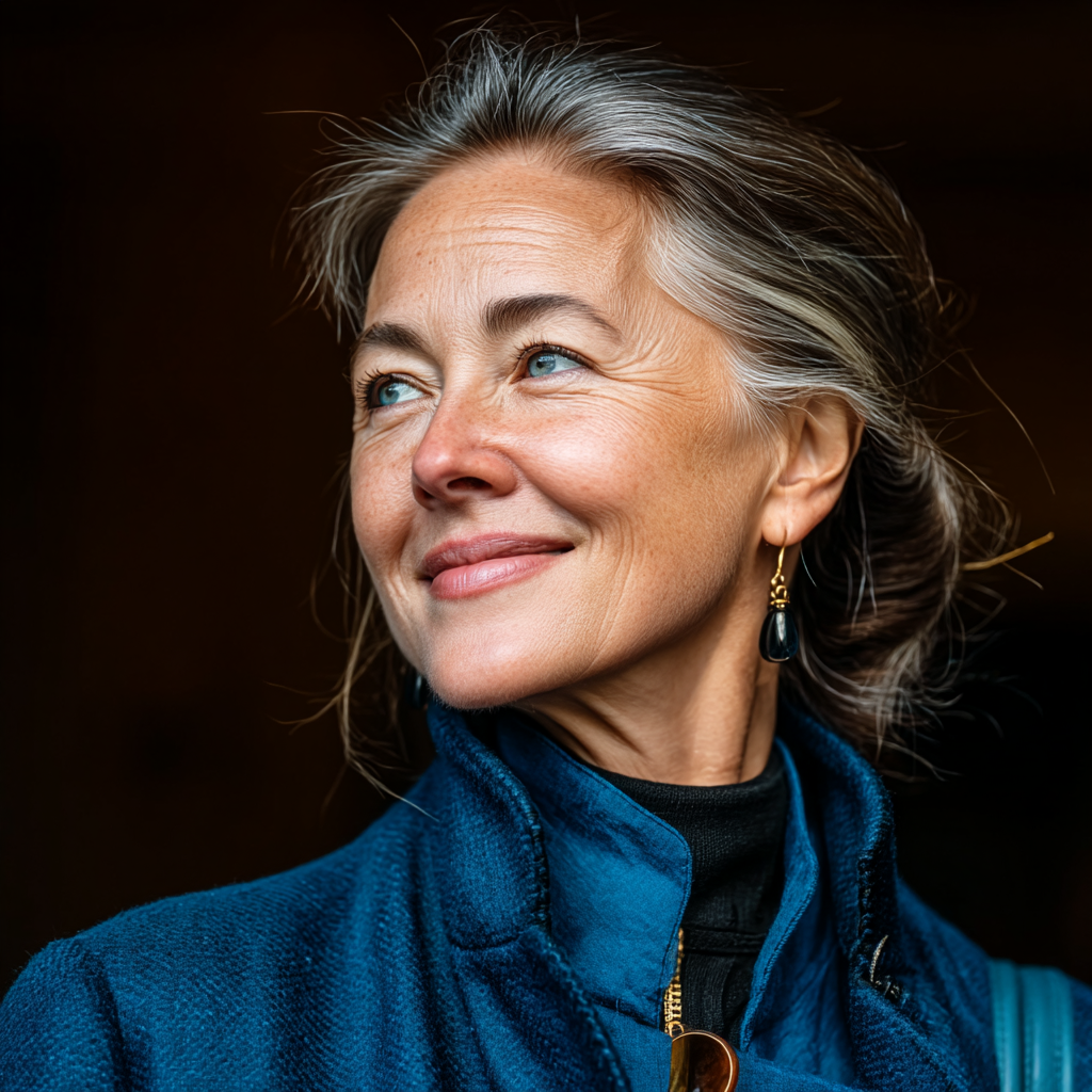 Una mujer feliz y amable | Fuente: Midjourney