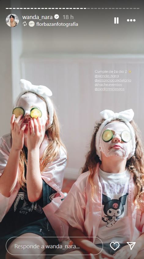 Las niñas juegan al spa en el cumpleaños de Isabella Icardi | Fuente: Instagram/wanda_nara