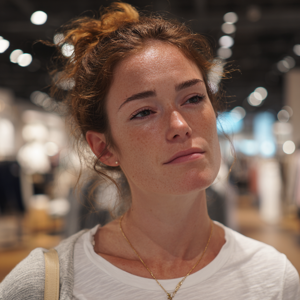 Una mujer con una camiseta blanca | Fuente: Midjourney