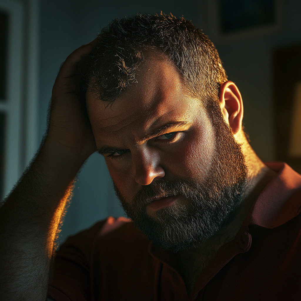 Un hombre ansioso | Fuente: Midjourney