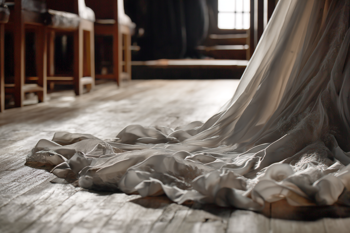 Una cola de vestido | Fuente: Midjourney