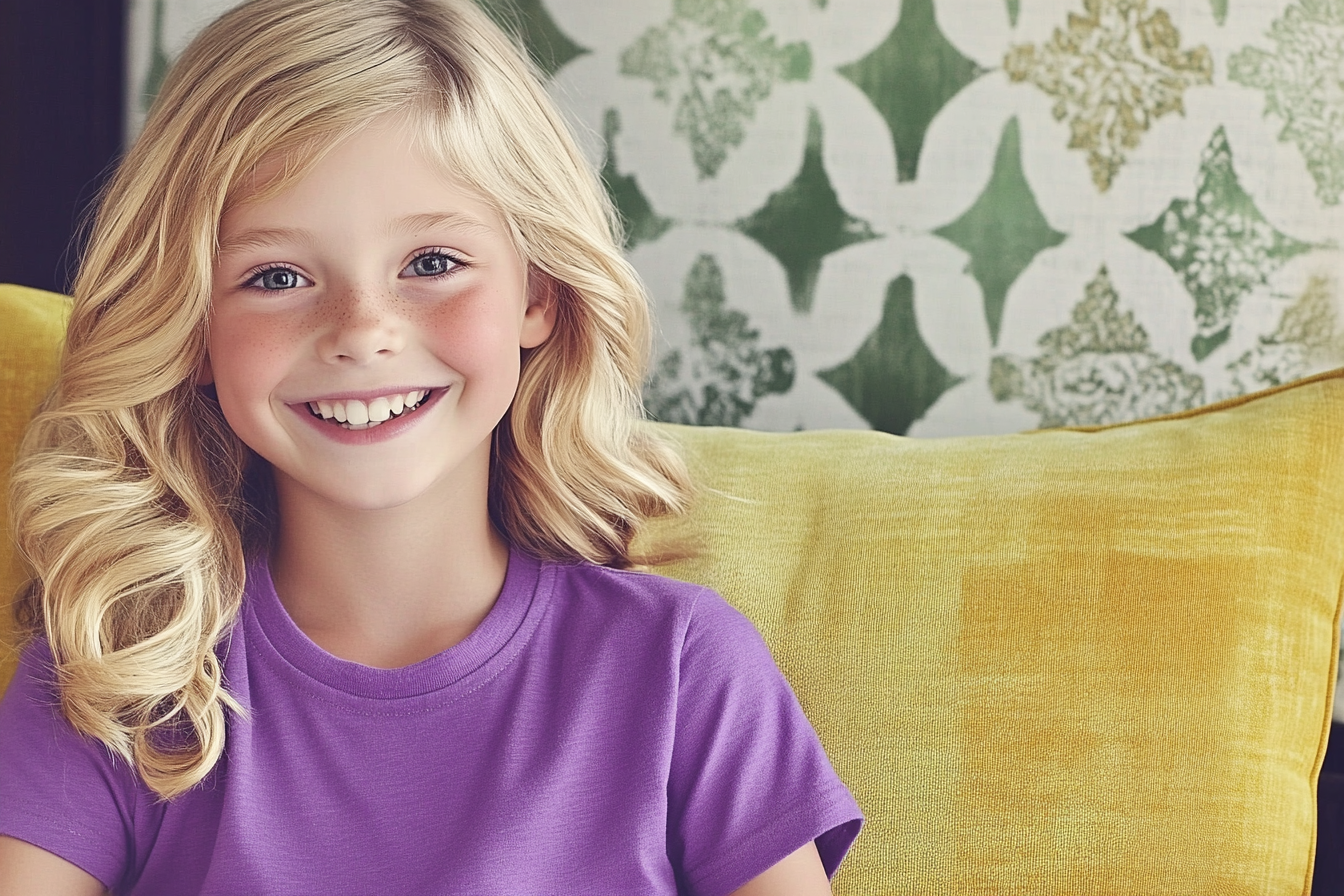 Una chica sonriendo amablemente | Fuente: Midjourney