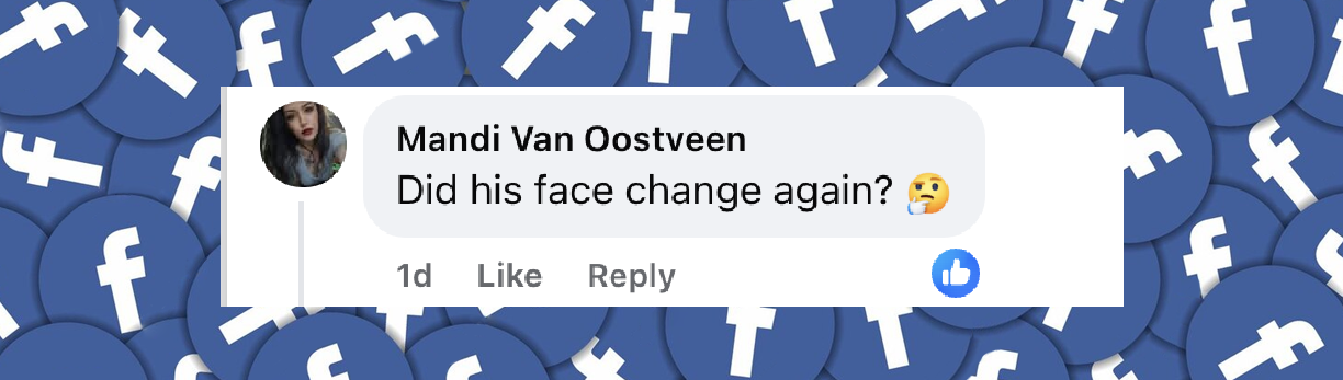 Un comentario de un fan fechado el 15 de mayo de 2025: "¿Cambió nuevamente su cara? 🤔" | Fuente: Facebook/ZacEfron