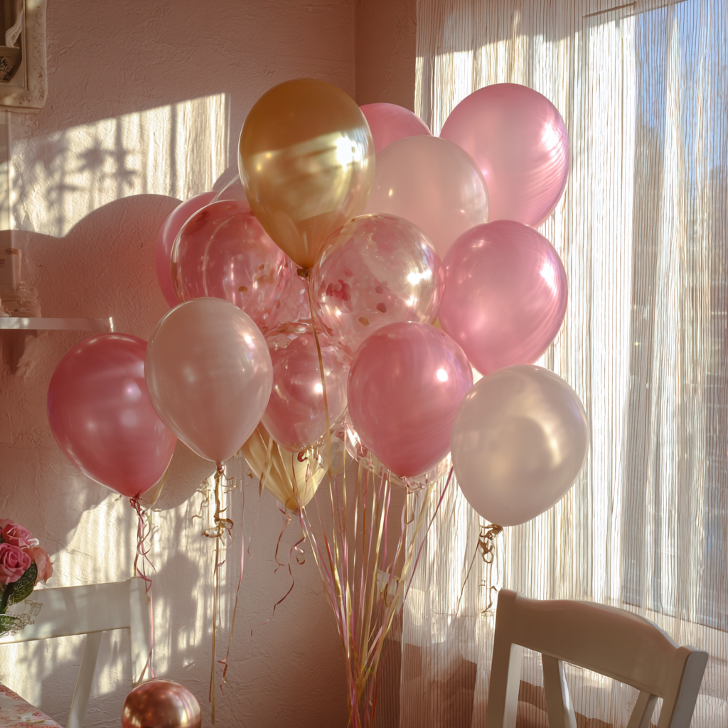 Globos en una fiesta de cumpleaños | Fuente: Midjourney