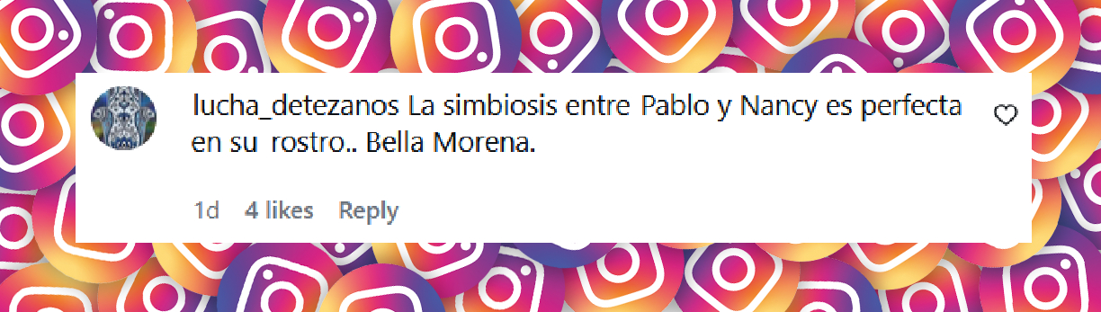 Comentario de una usuaria sobre Morena, la hija de Nancy Dupláa y Pablo Echarri | Fuente: Instagram/revistacaras