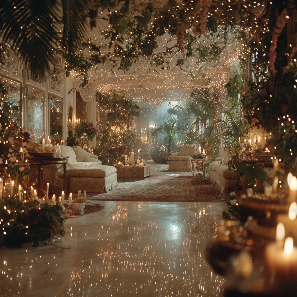 Una casa decorada para una fiesta | Fuente: Midjourney