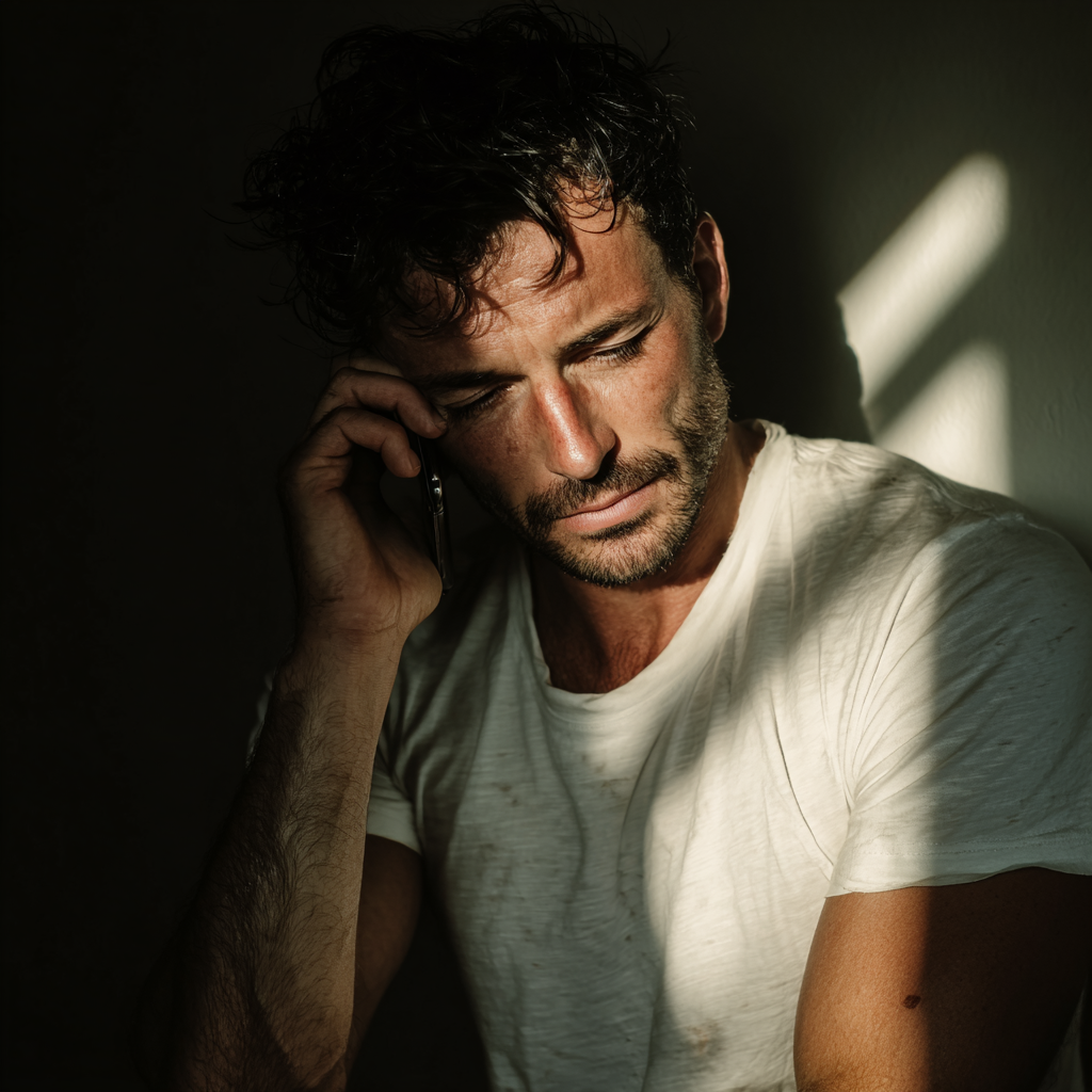 Un hombre alterado hablando por teléfono | Fuente: Midjourney