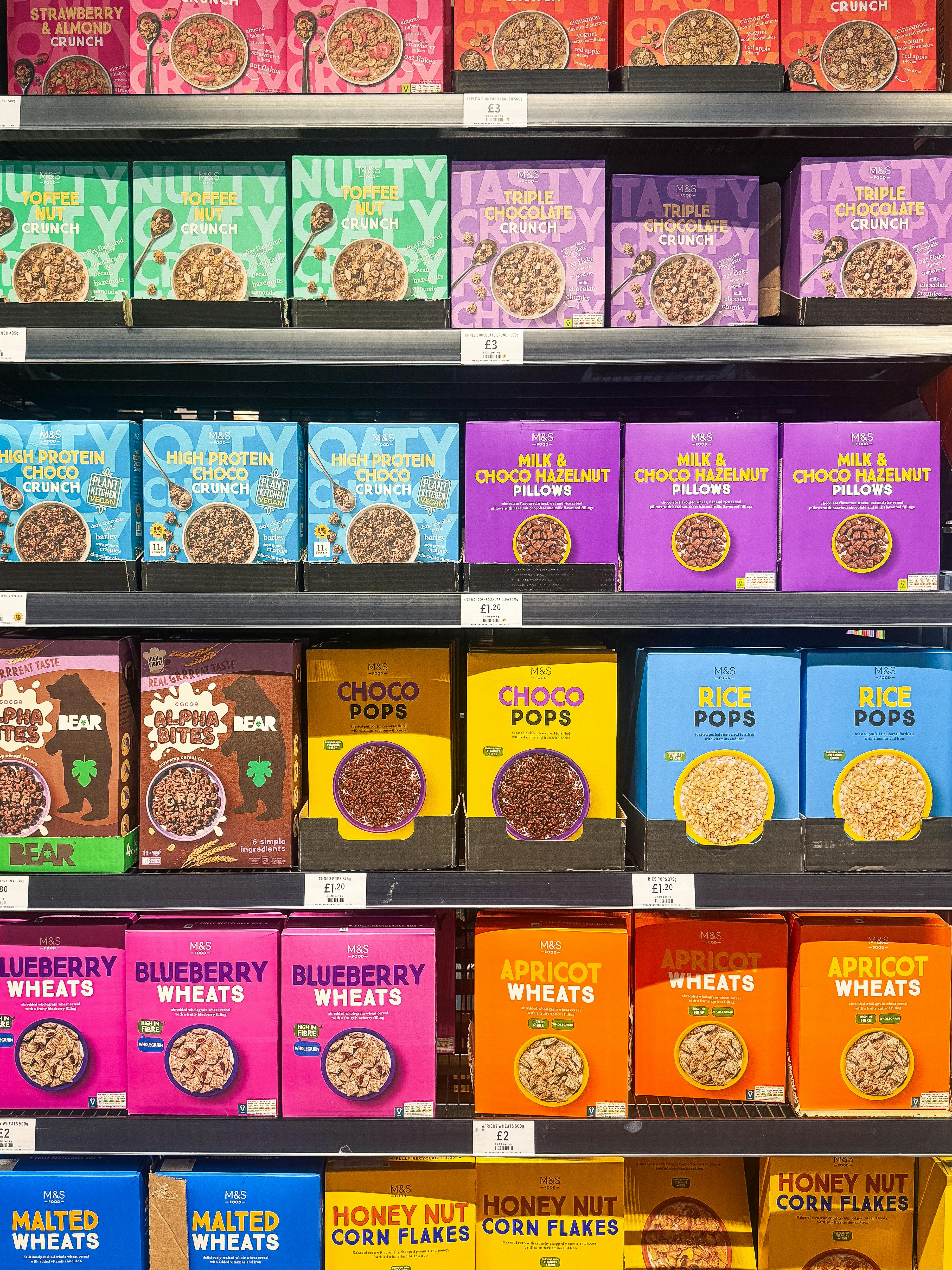 El pasillo de los cereales de un supermercado | Fuente: Pexels