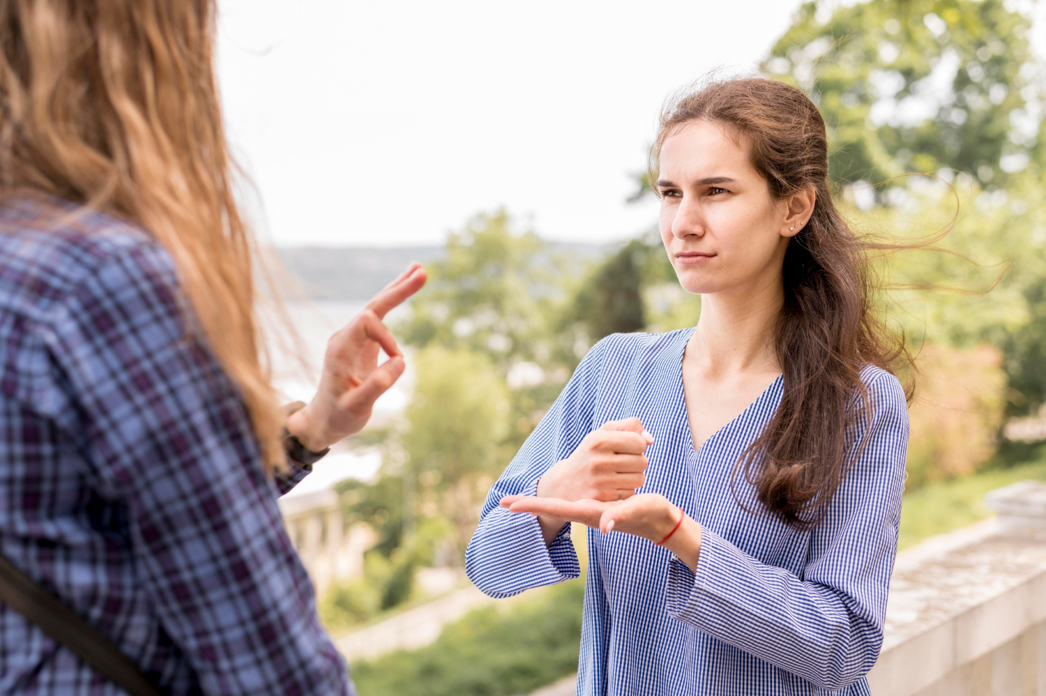 Dos mujeres comunicándose mediante el lenguaje de signos | Fuente: Freepik