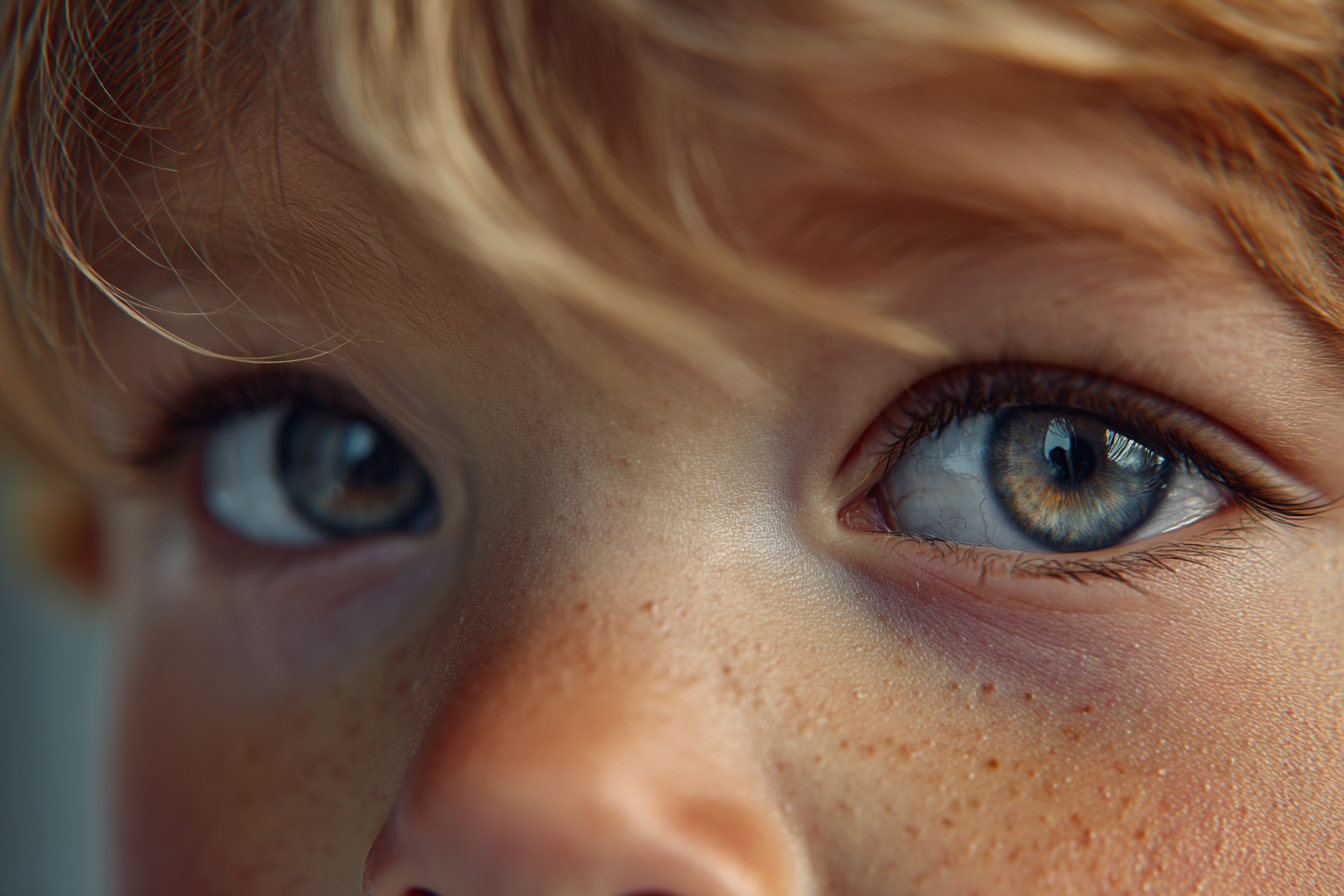 Un primer plano de los ojos de un niño | Fuente: Midjourney