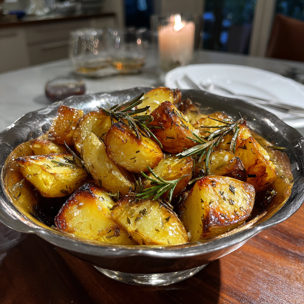 Un cuenco de patatas asadas | Fuente: Midjourney