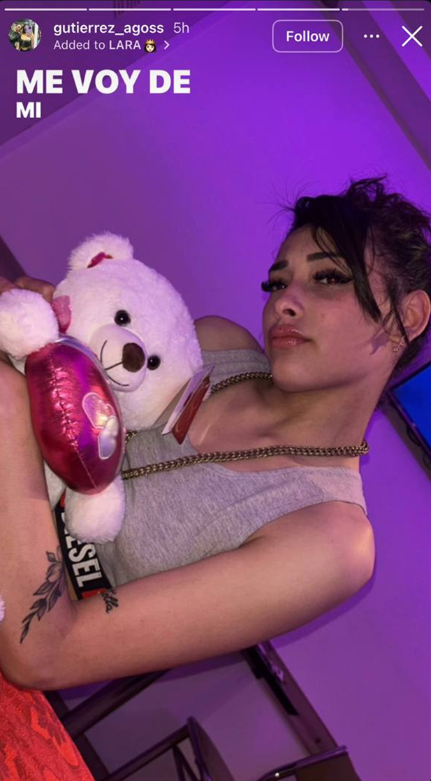 Imagen de Lara Gutiérrez, una de las chicas asesinadas, compartida por un familiar en redes sociales | Fuente: Instagram Stories/gutierrez_agoss