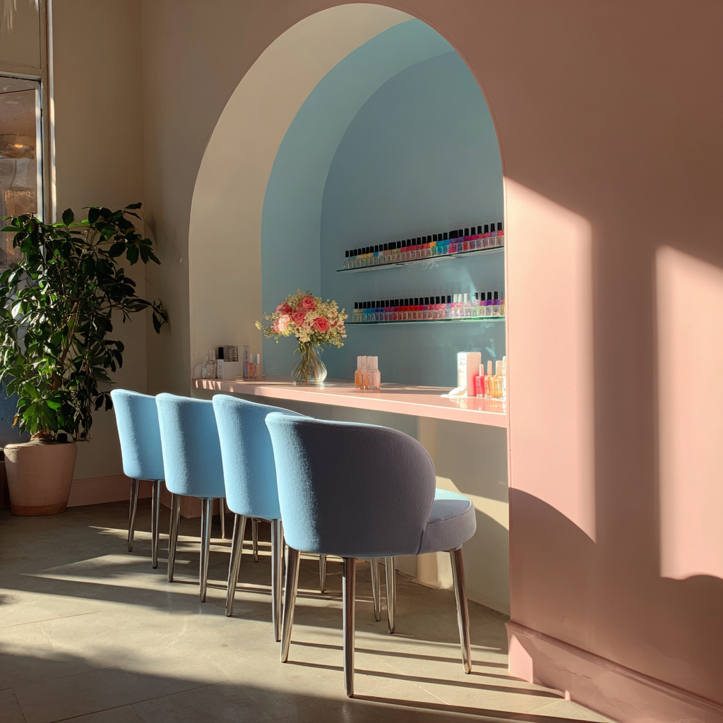 El interior de un salón de manicura | Fuente: Midjourney
