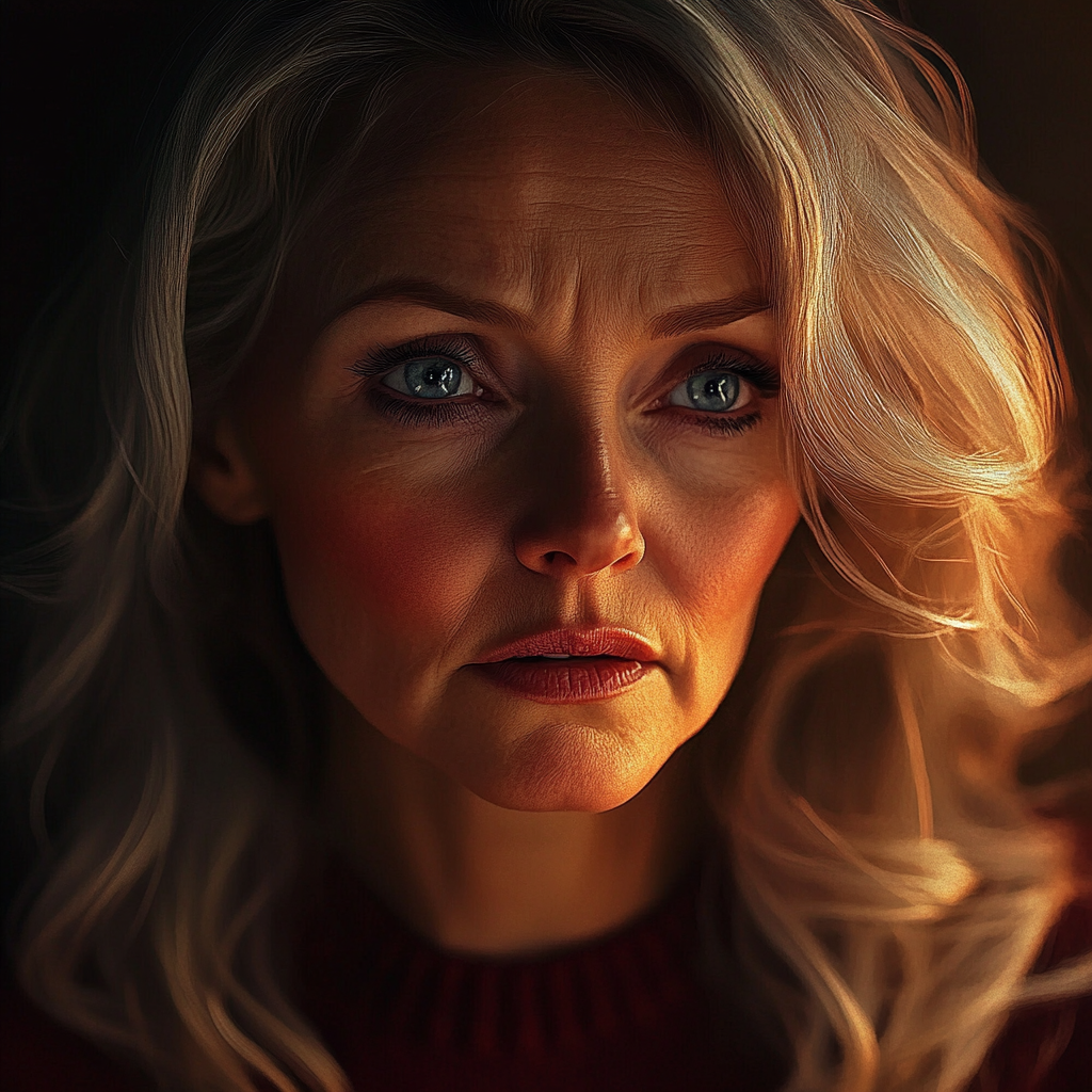 Una mujer emocionada mirando | Fuente: Midjourney