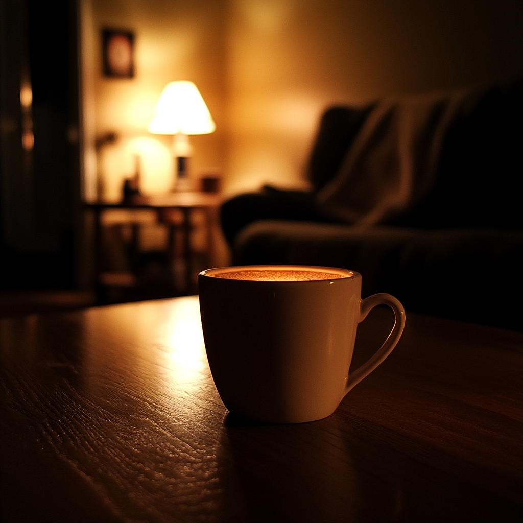 Una taza de café sobre una mesa | Fuente: Midjourney