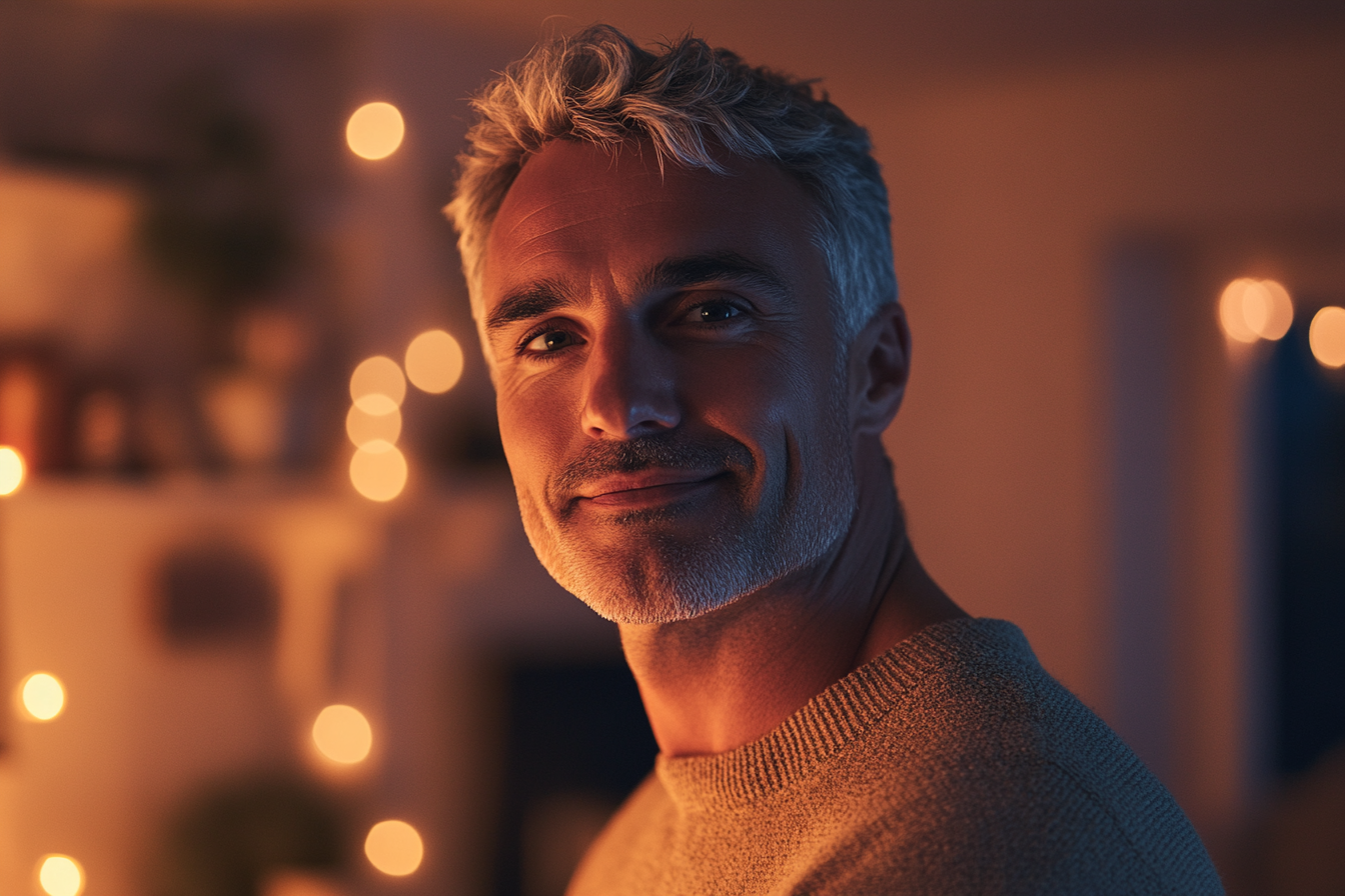 Un hombre de pie en casa de su hermana | Fuente: Midjourney