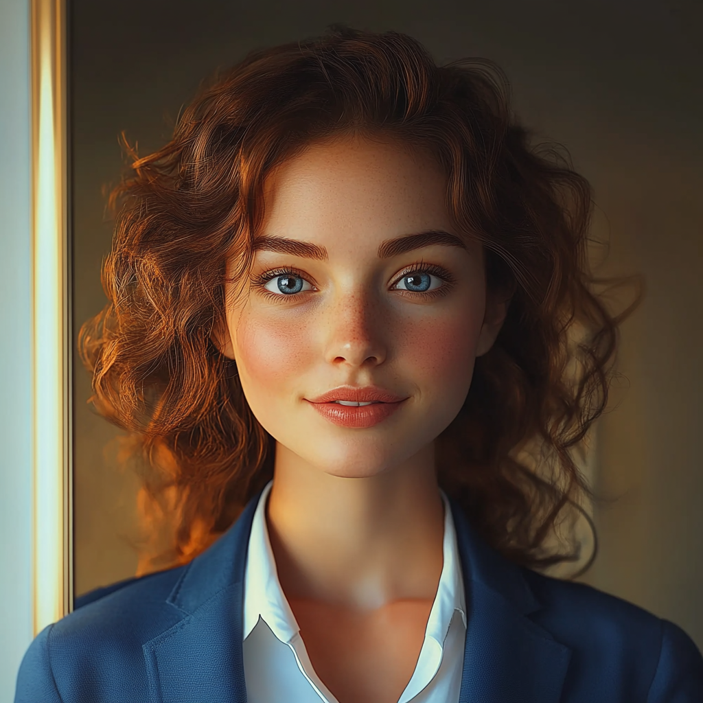 Una mujer segura de sí misma sonriendo | Fuente: Midjourney