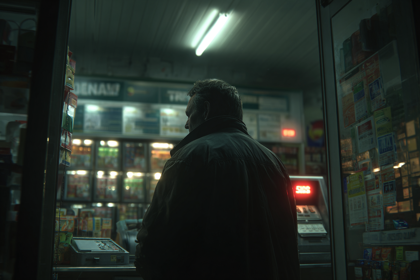 Un hombre detrás de un mostrador | Fuente: Midjourney