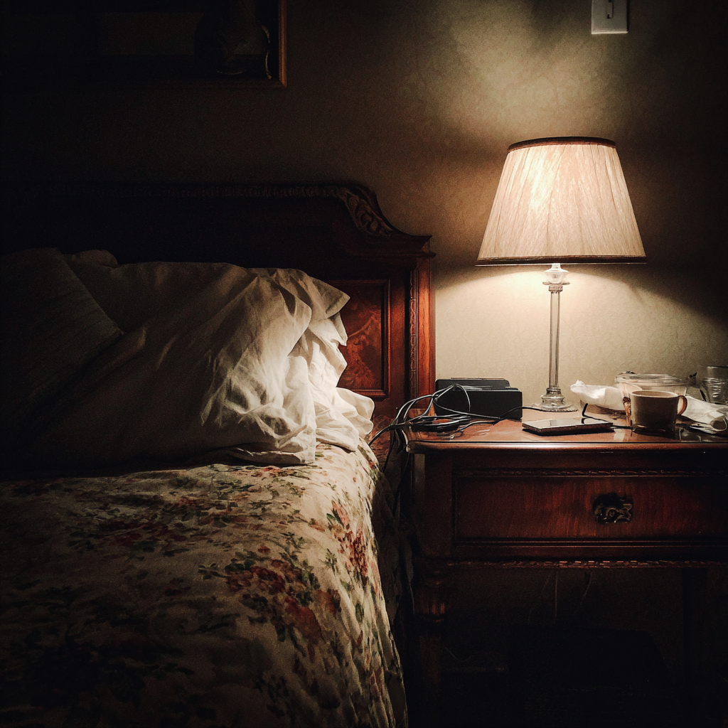 Un móvil en una mesilla de noche | Fuente: Midjourney