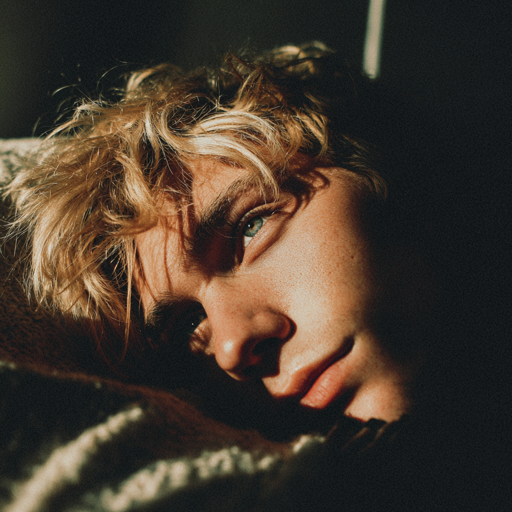 Un joven tumbado en su cama | Fuente: Midjourney