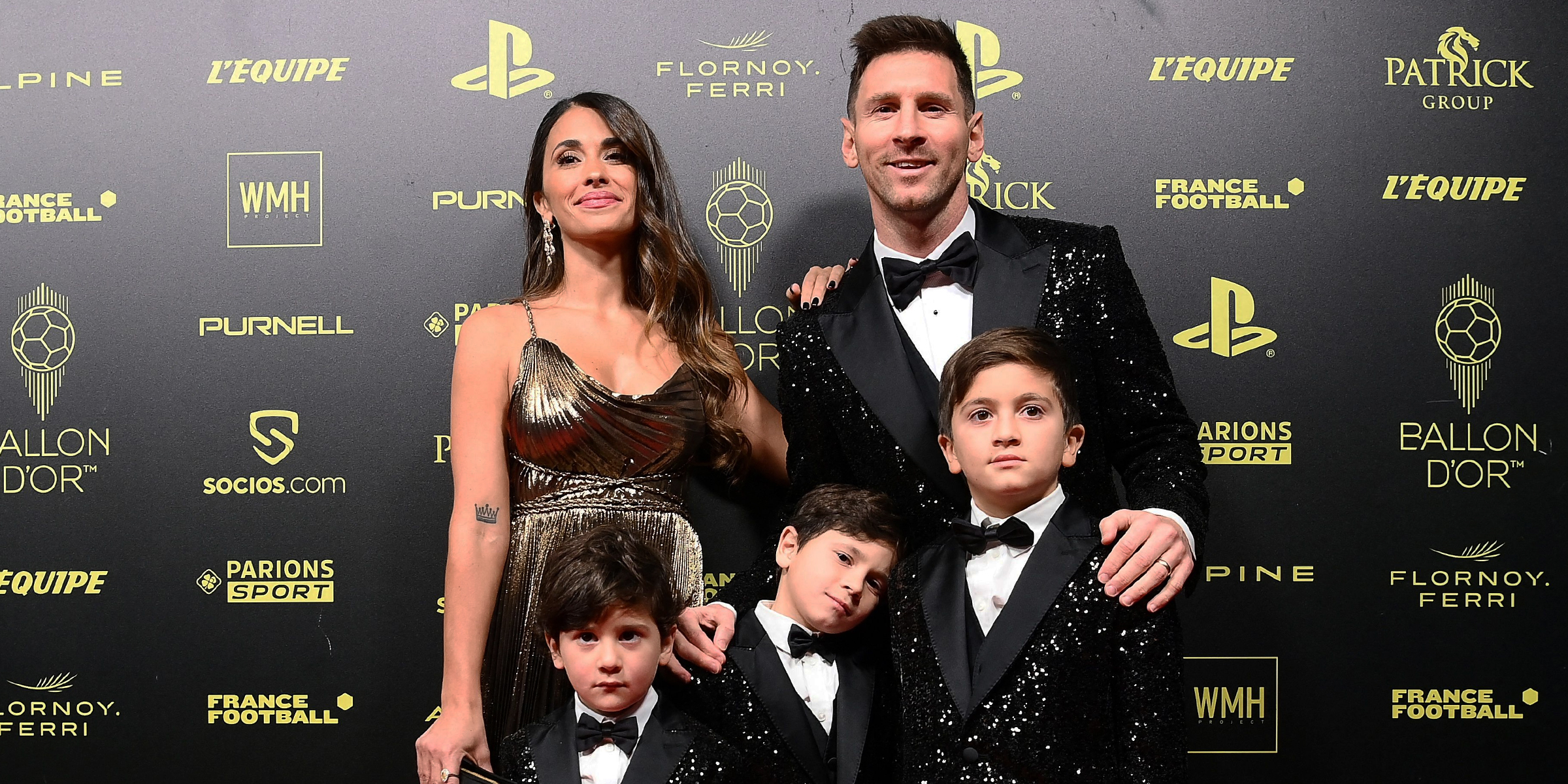 Lionel Messi con sus hijos y esposa Antonella Roccuzzo | Fuente: Getty Images