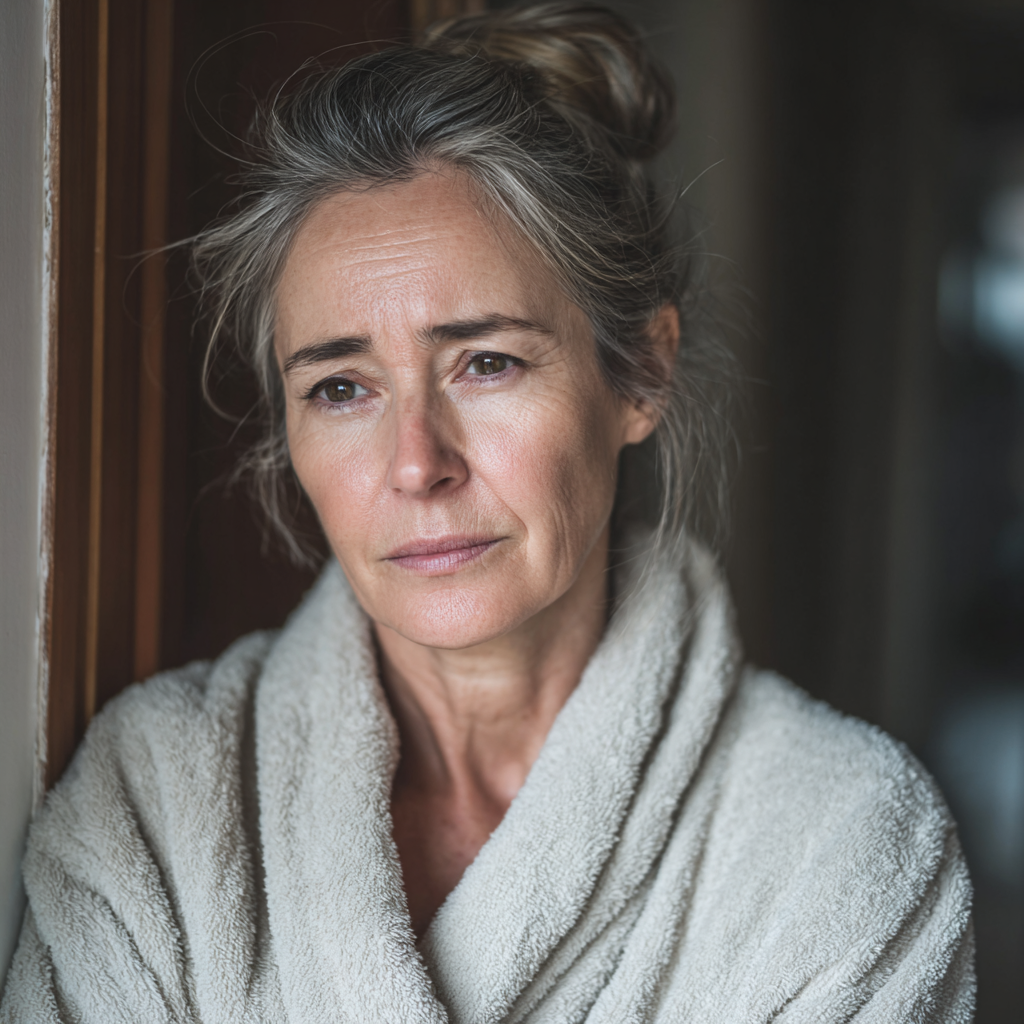 Una mujer mayor con aspecto triste | Fuente: Midjourney