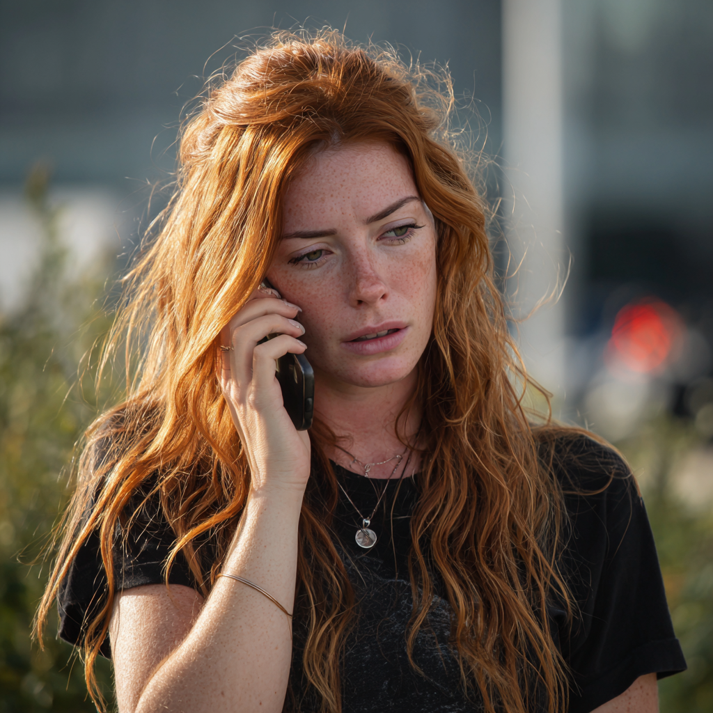 Una mujer alterada hablando por teléfono | Fuente: Midjourney