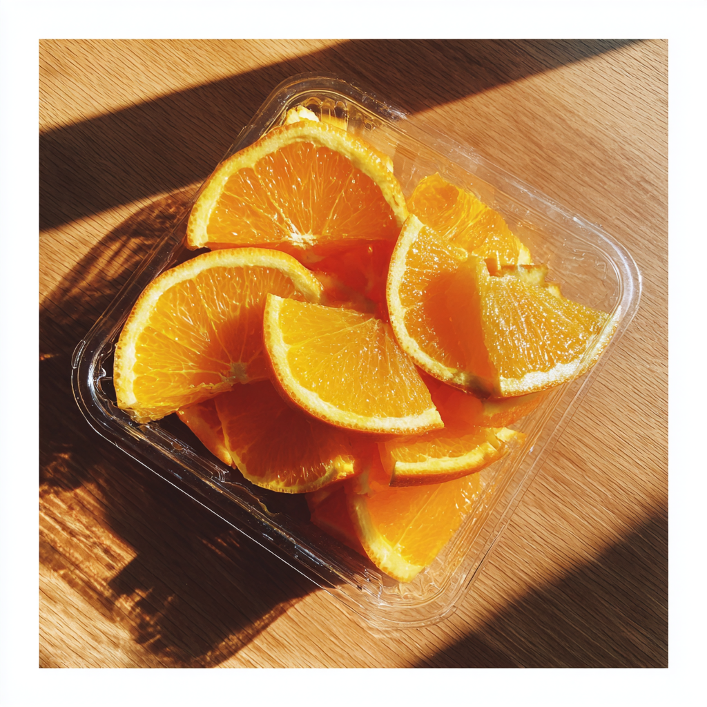 Un recipiente con rodajas de naranja | Fuente: Midjourney