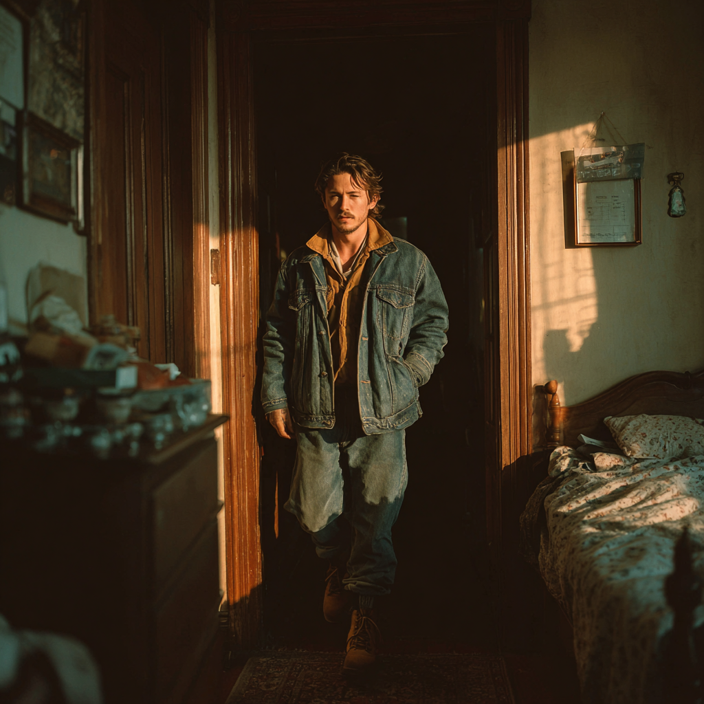 Un hombre entrando en un dormitorio | Fuente: Midjourney
