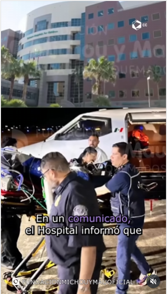 Personal paramédico trasladando a Jazlyn Azulet Carrillo Matías al hospital | Fuente: Instagram/culturacolectiva