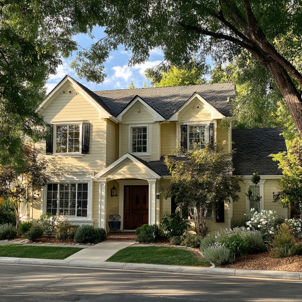 El exterior de una casa | Fuente: Midjourney