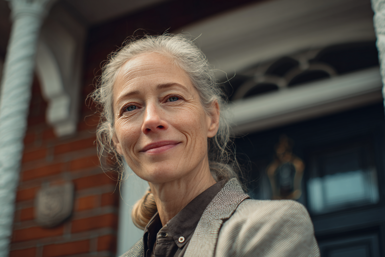 Una mujer mayor sonriendo | Fuente: Midjourney