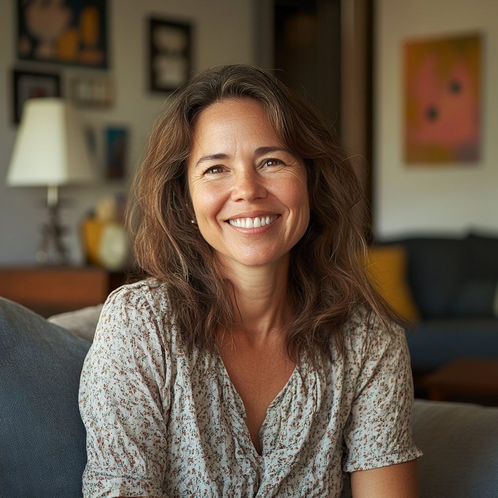 Una mujer sonriente | Fuente: Midjourney