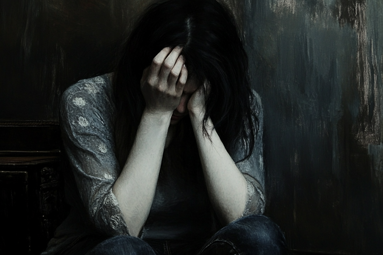 Una mujer llena de desesperación | Fuente: Midjourney