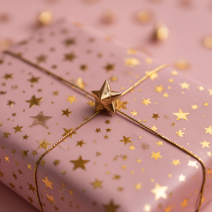 Un regalo envuelto en papel rosa | Fuente: Midjourney