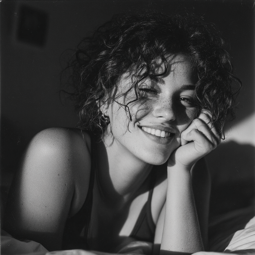 Una mujer feliz y contenta | Fuente: Midjourney