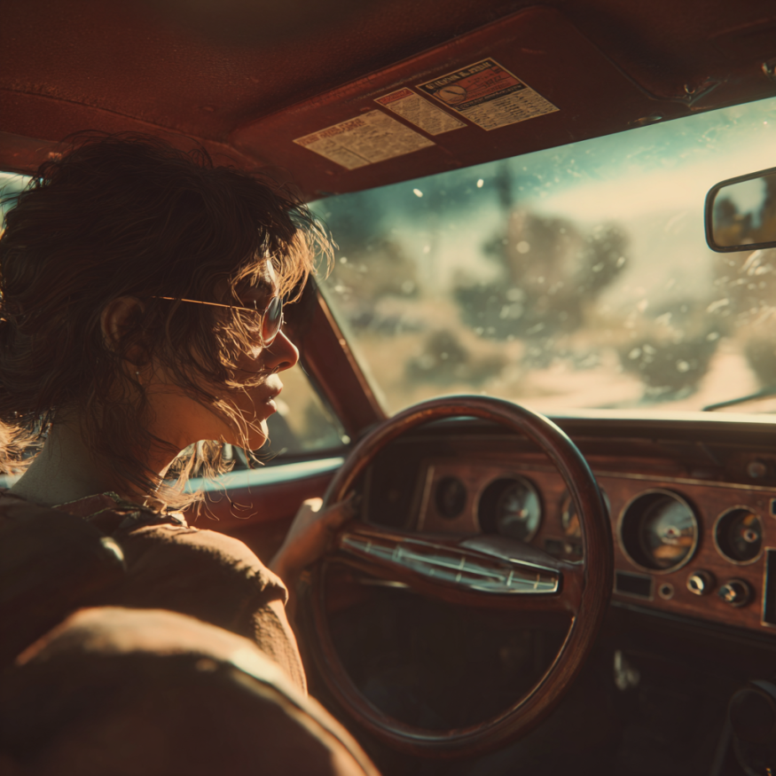 Una mujer conduciendo un automóvil | Fuente: Midjourney