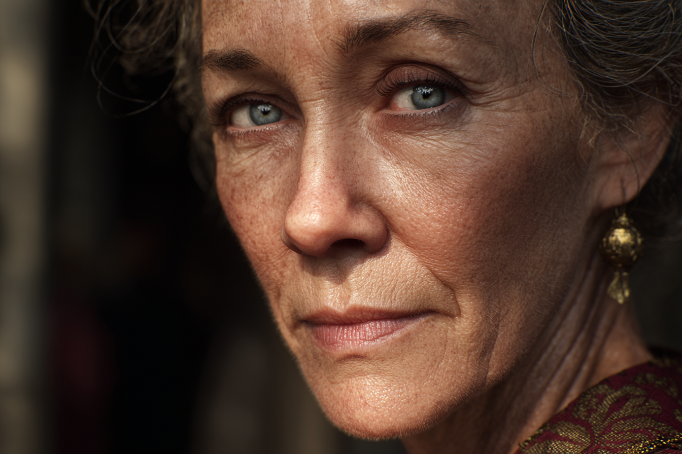 Primer plano del rostro de una mujer mayor | Fuente: Midjourney