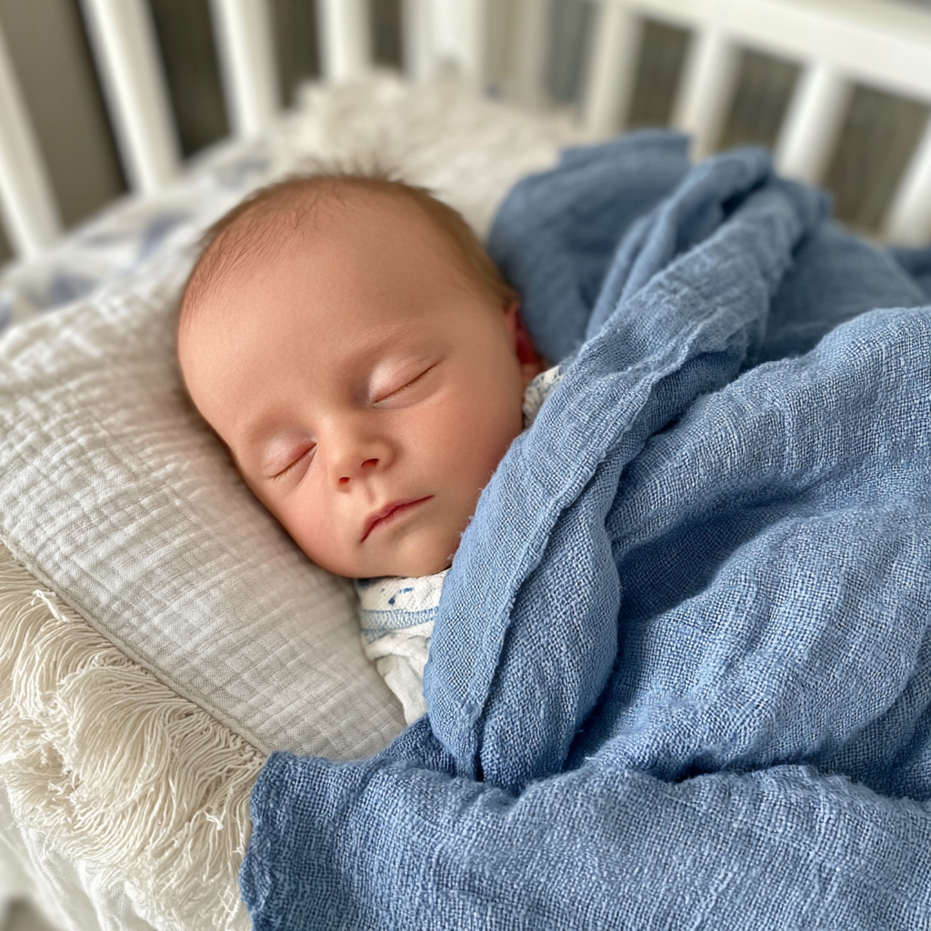 Un bebé durmiendo en su cuna | Fuente: Midjourney