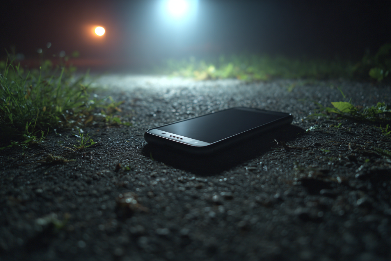 Un teléfono en el suelo | Fuente: Midjourney