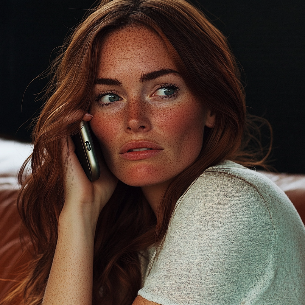 Una mujer hablando por teléfono | Fuente: Midjourney